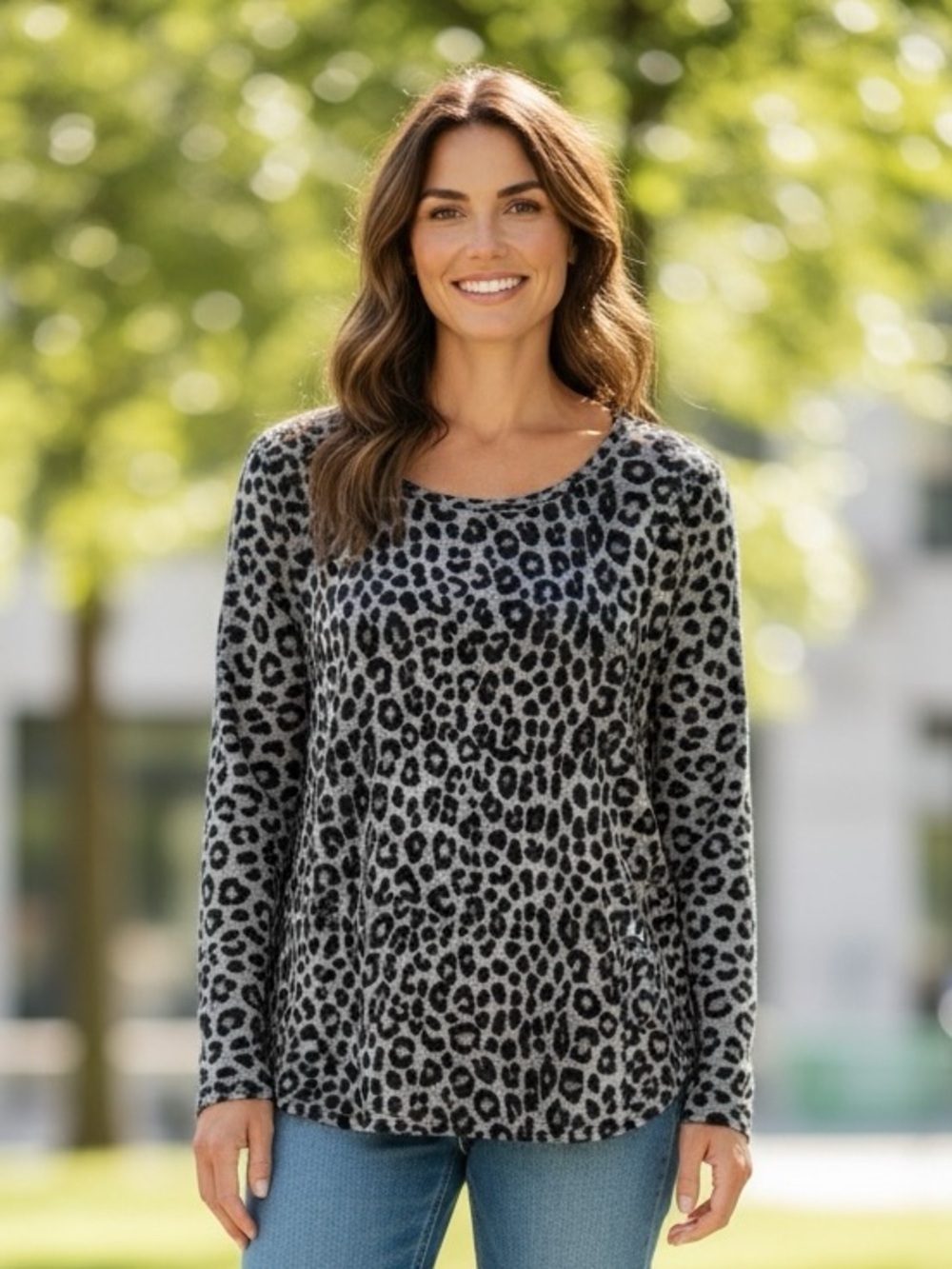 Mario Serrani Black and White Long Sleeve Relaxed Tunic L